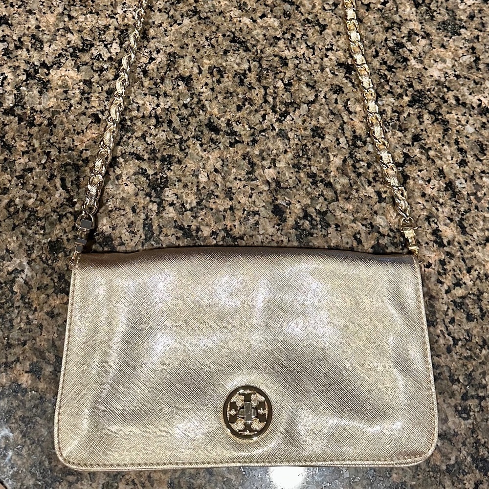 Tory Burch gold chain crossbody bag
